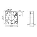 127X127X38mm Aluminium Gehäuse Kunststoff Laufrad DC12738 Axialventilator